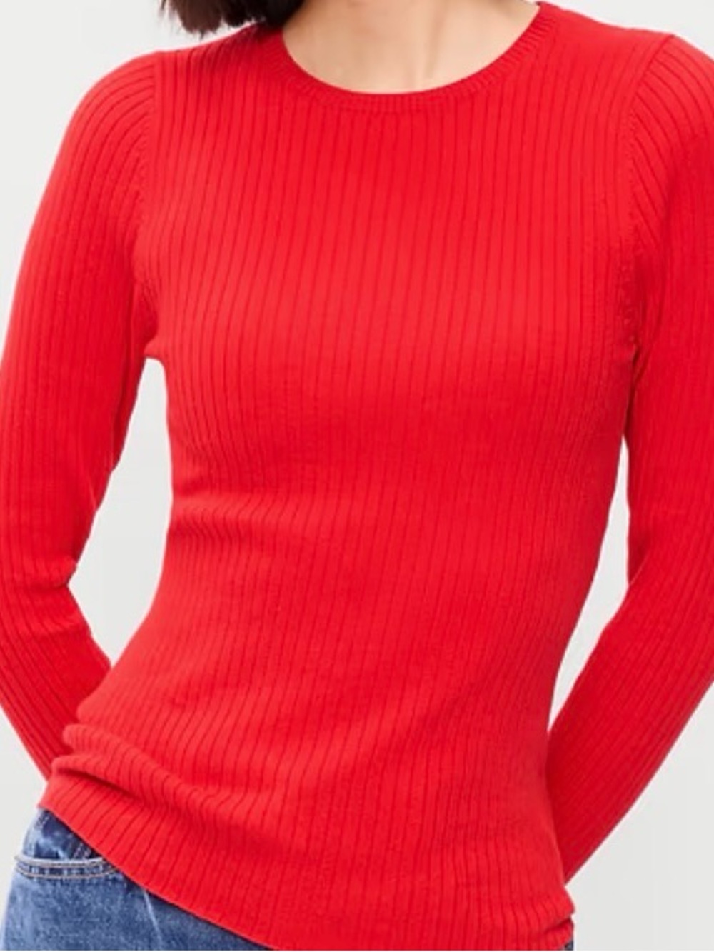 Old Navy Slim Ribbed Crewneck Sweater Red